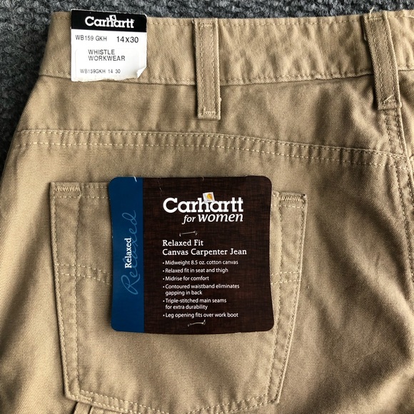 Carhartt for women relaxed fit canvas carpenter jean size 14x30 - Picture 12 of 12